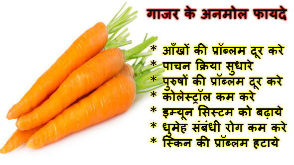 गाजर खाने या बाल में लगाने के फायदे
